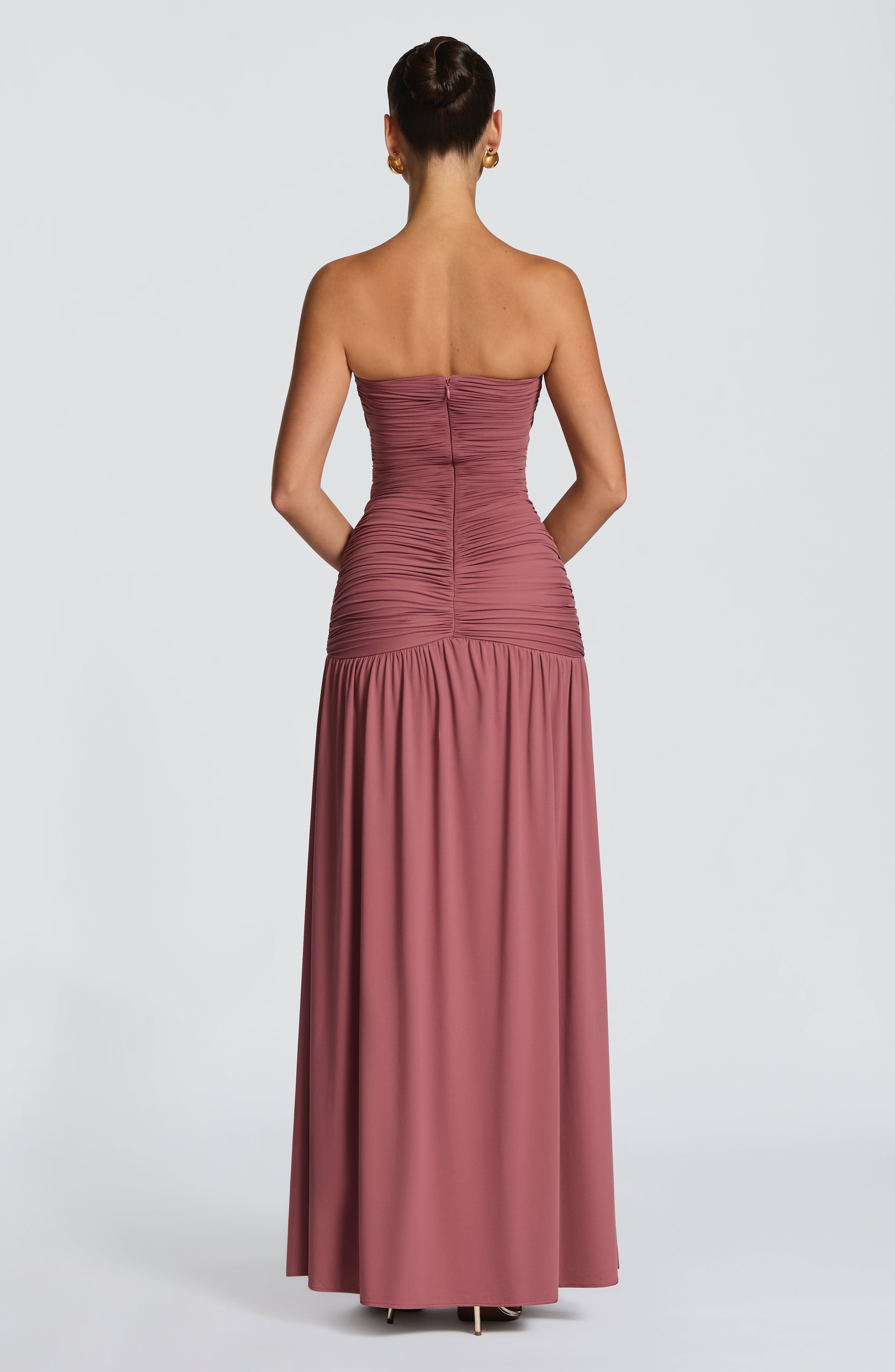 Vestido Julia™ | Maxi Palabra de Honor Escote Plisado