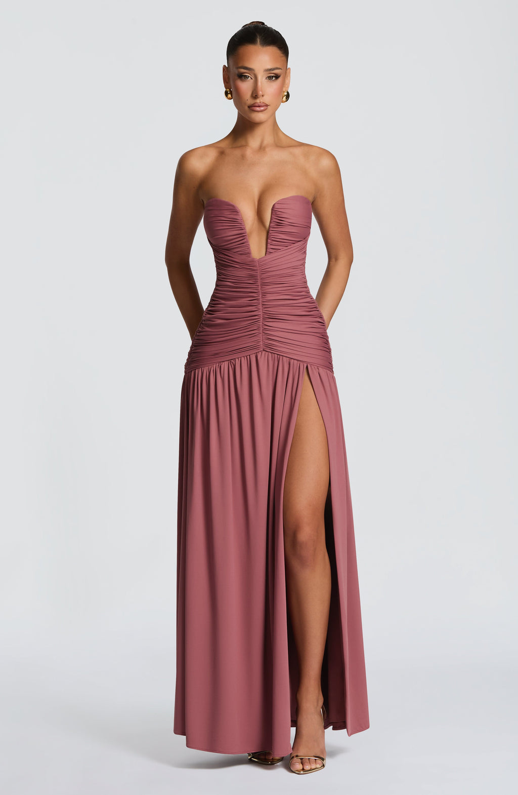 Vestido Julia™ | Maxi Palabra de Honor Escote Plisado