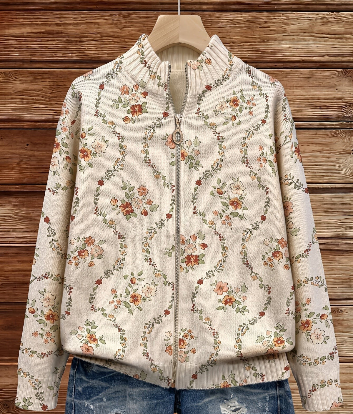 Perséfone | Cárdigan Enredadera Floral Crema