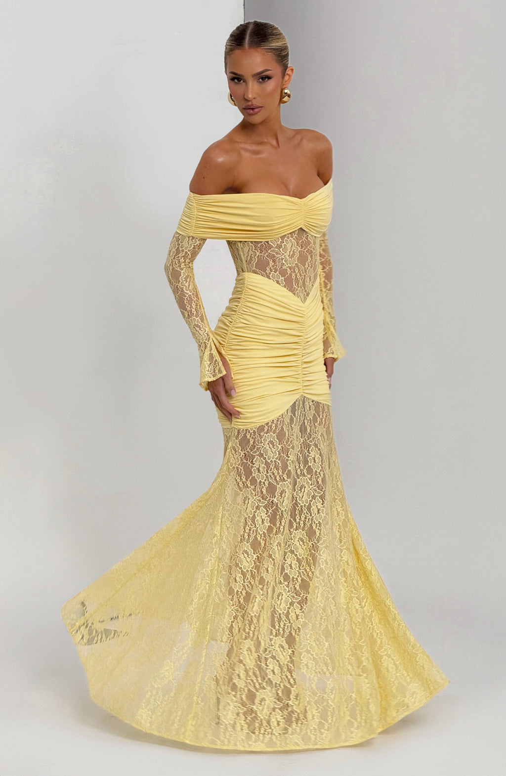 Vestido Libra™ | Maxi Encaje Transparente Manga Larga - Best Seller