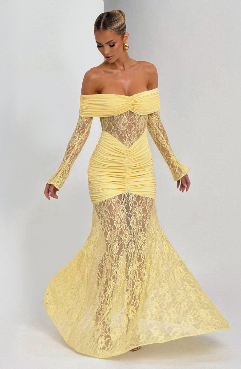 Vestido Libra™ | Maxi Encaje Transparente Manga Larga - Best Seller