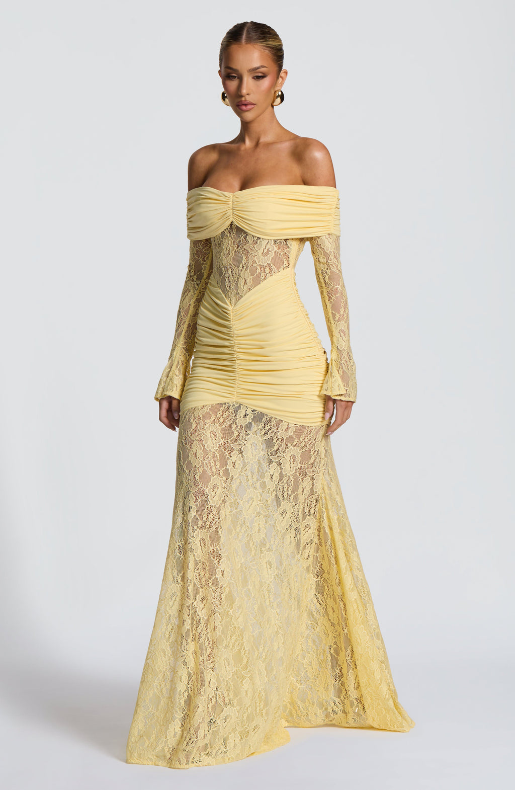 Vestido Libra™ | Maxi Encaje Transparente Manga Larga - Best Seller