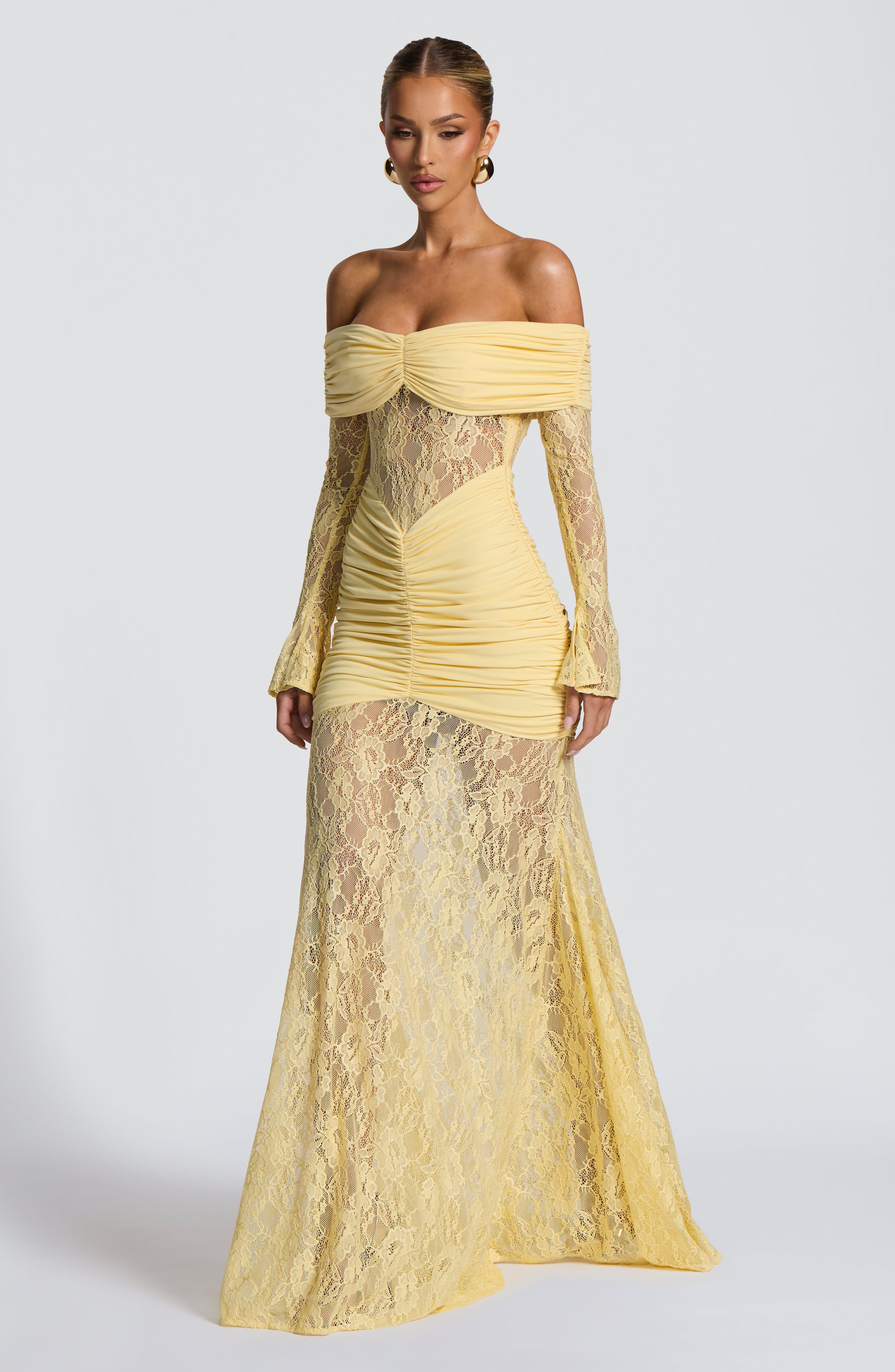 Vestido Libra™ | Maxi Encaje Transparente Manga Larga - Best Seller