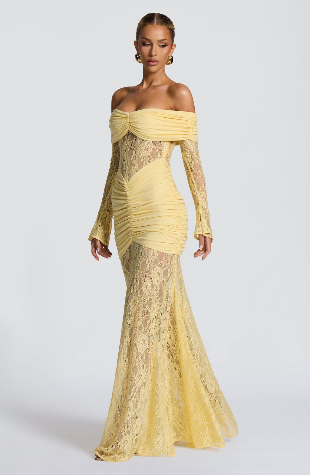 Vestido Libra™ | Maxi Encaje Transparente Manga Larga - Best Seller