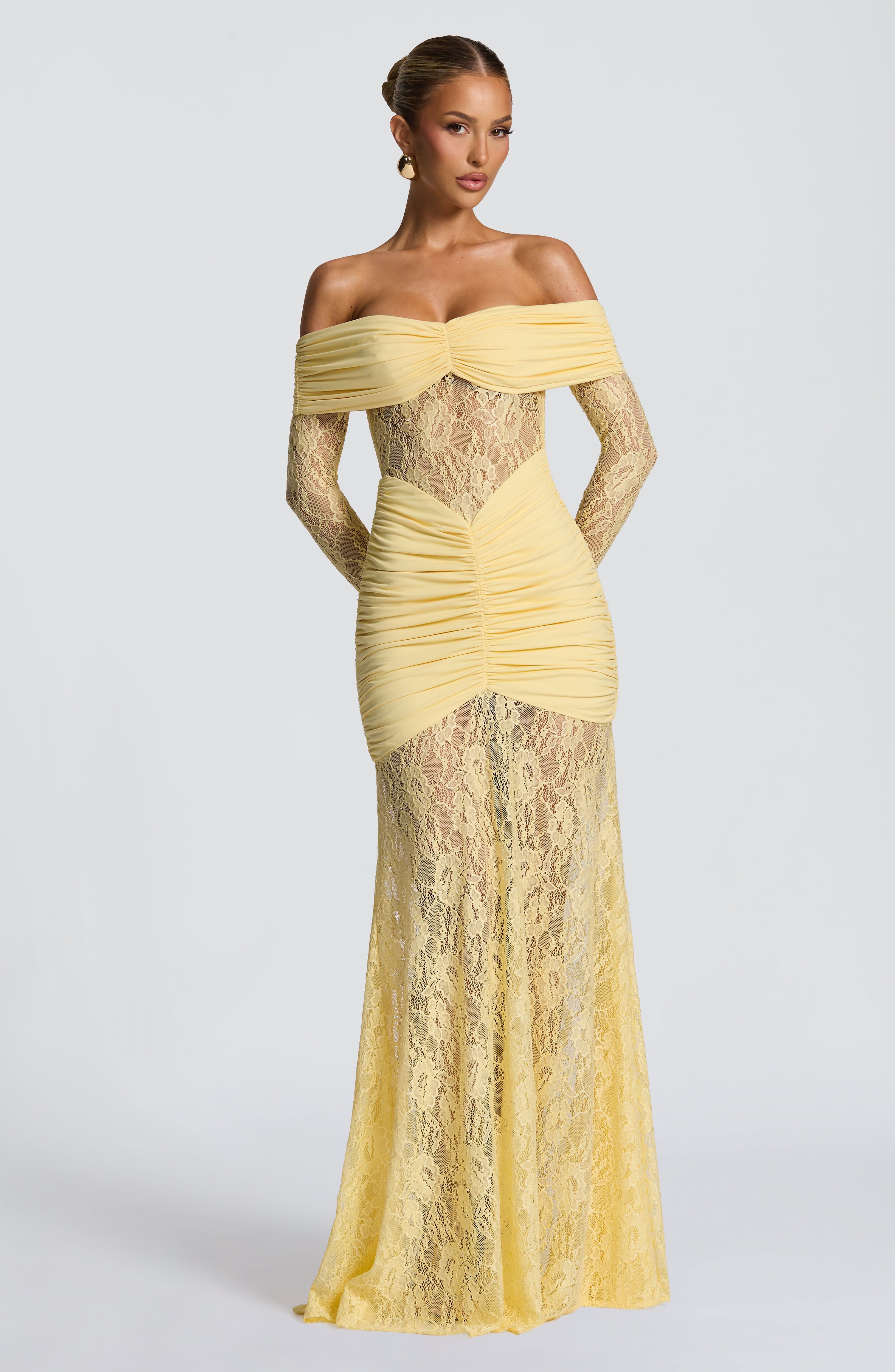 Vestido Libra™ | Maxi Encaje Transparente Manga Larga - Best Seller