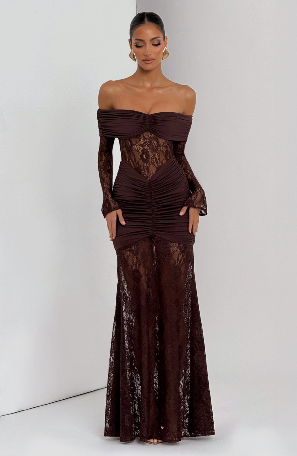 Vestido Libra™ | Maxi Encaje Transparente Manga Larga - Best Seller
