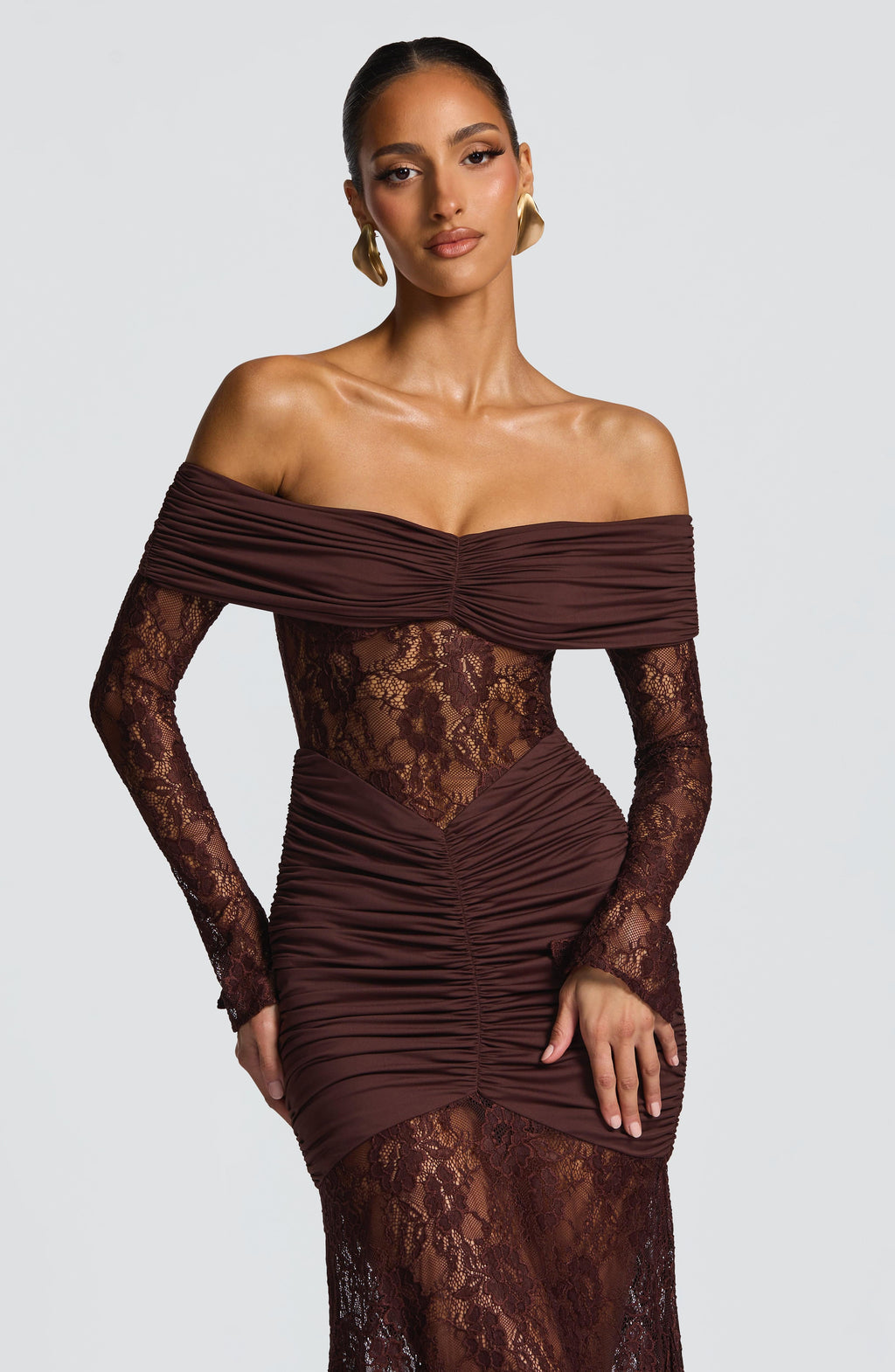 Vestido Libra™ | Maxi Encaje Transparente Manga Larga - Best Seller