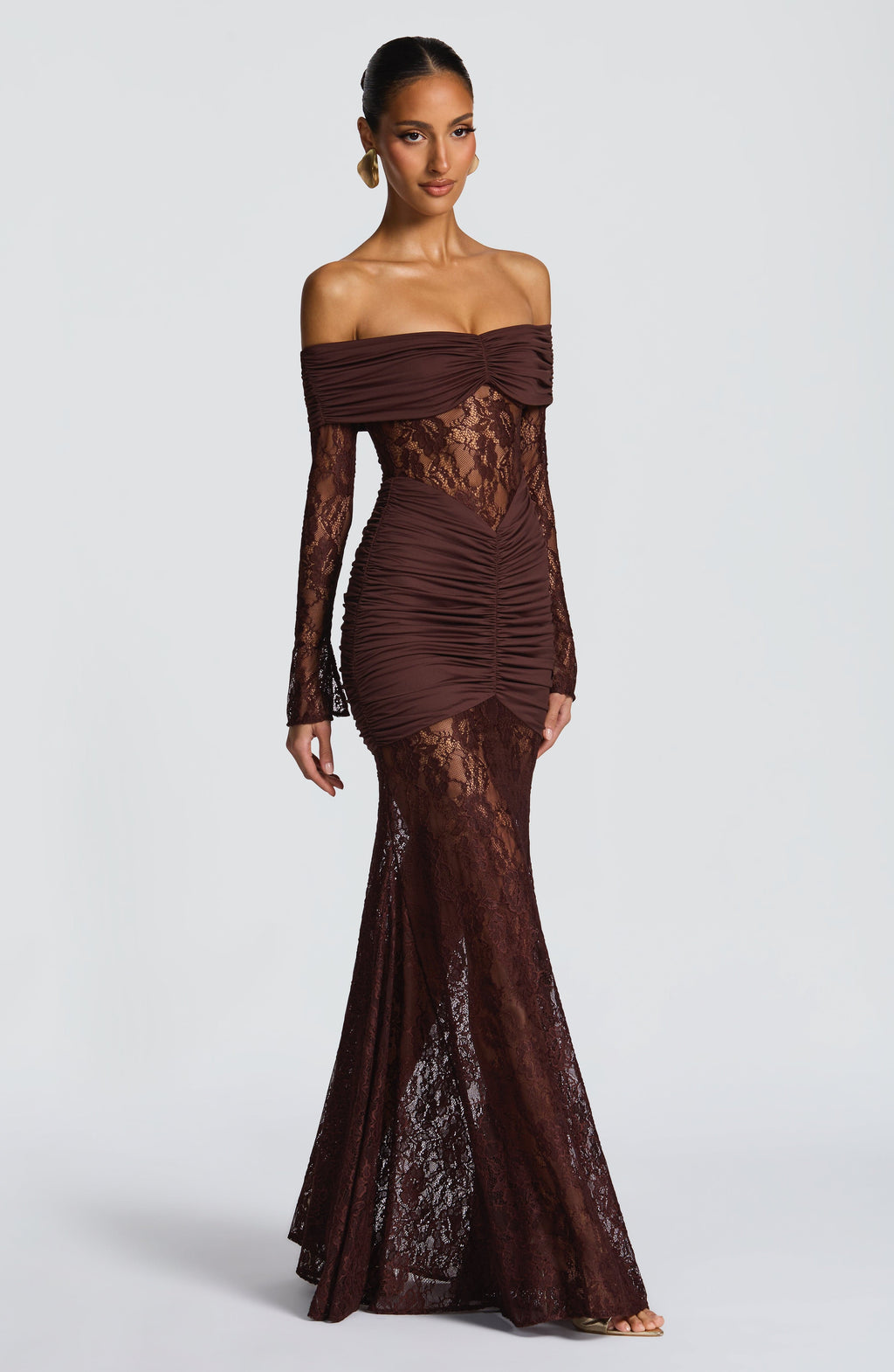 Vestido Libra™ | Maxi Encaje Transparente Manga Larga - Best Seller
