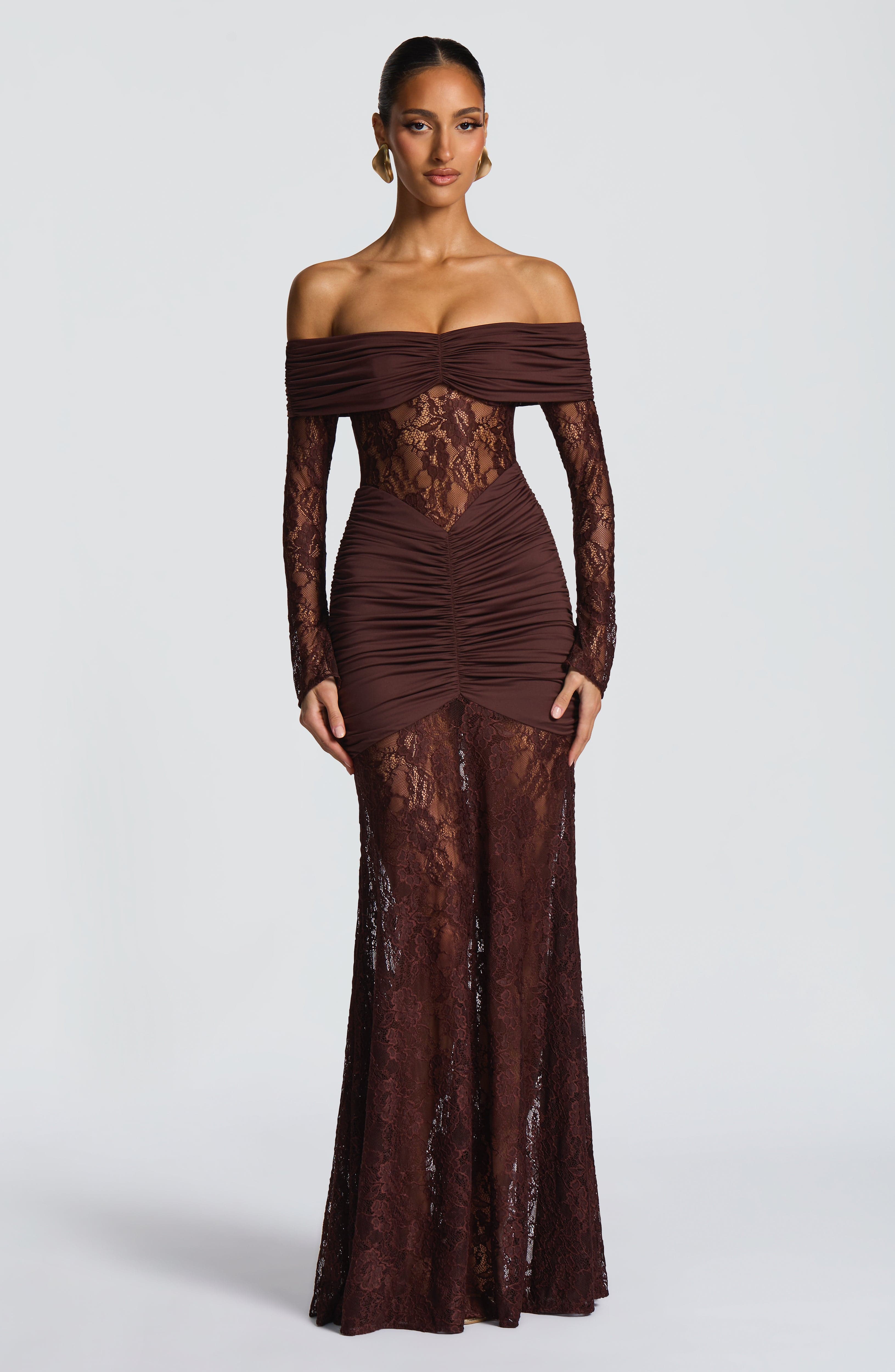 Vestido Libra™ | Maxi Encaje Transparente Manga Larga - Best Seller