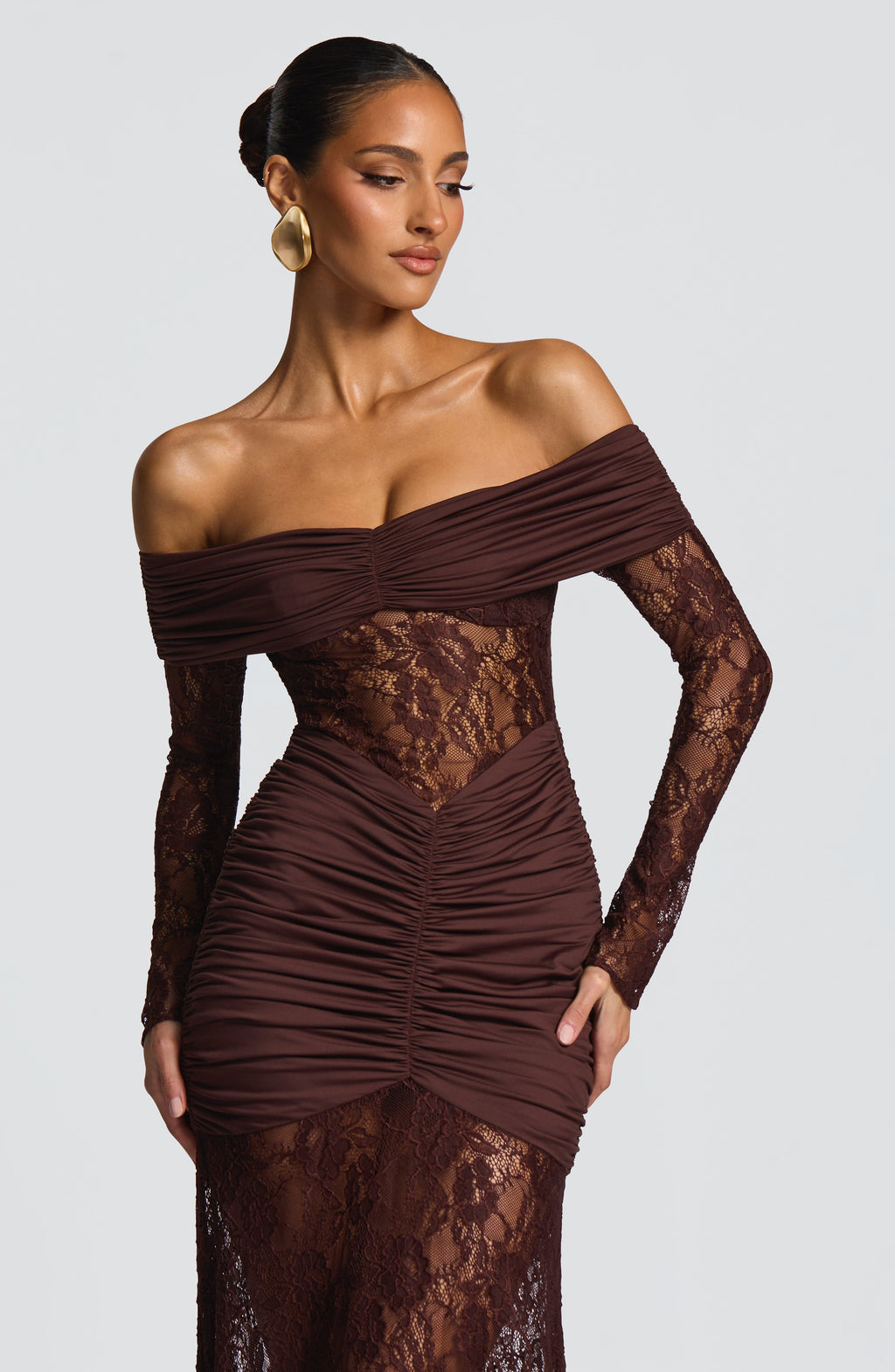 Vestido Libra™ | Maxi Encaje Transparente Manga Larga - Best Seller