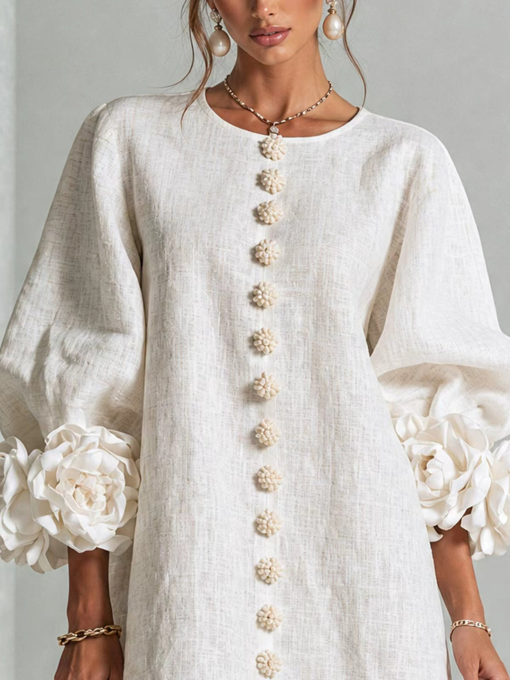 Flor | Vestido Floral con Mangas Farol