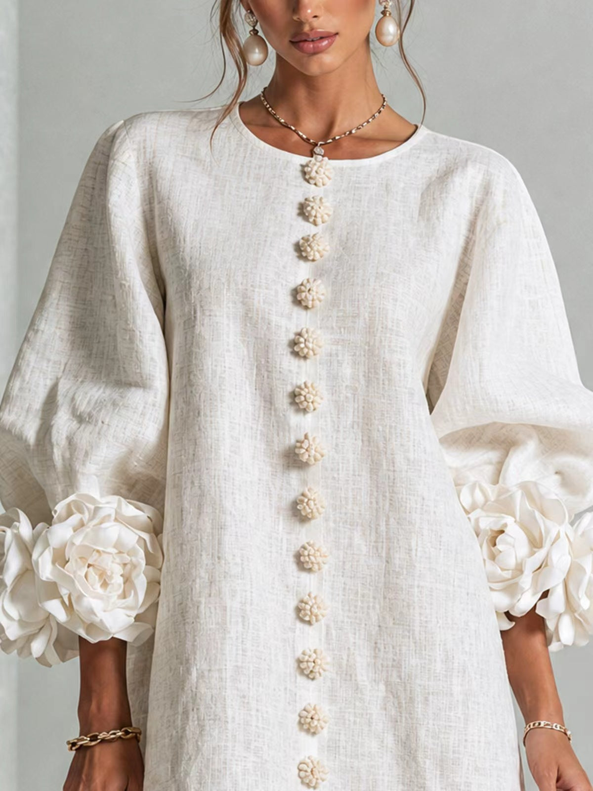 Flor | Vestido Floral con Mangas Farol