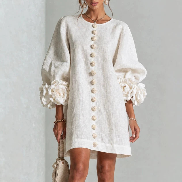 Flor | Vestido Floral con Mangas Farol